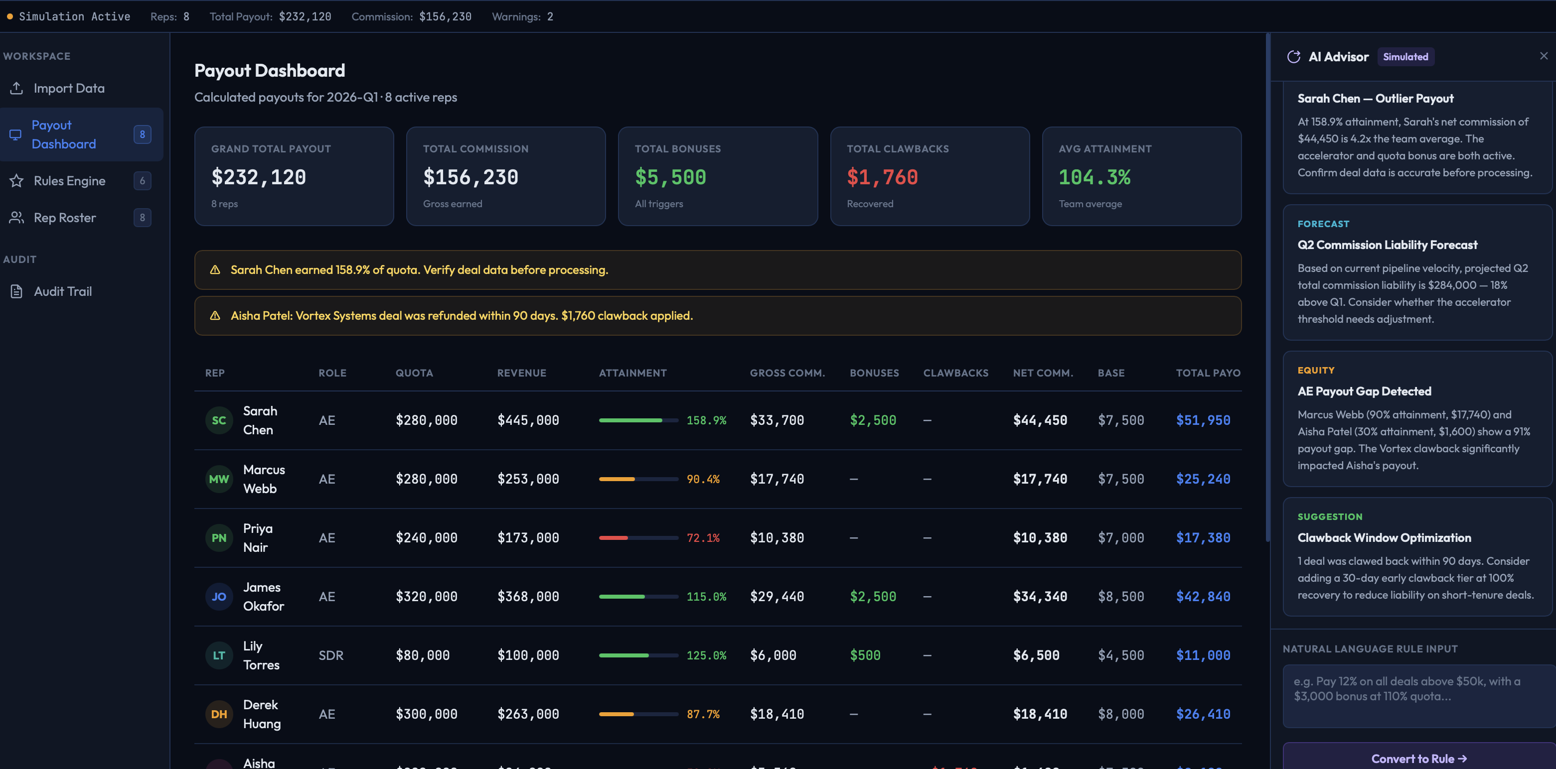 Commission & Payroll Calculator