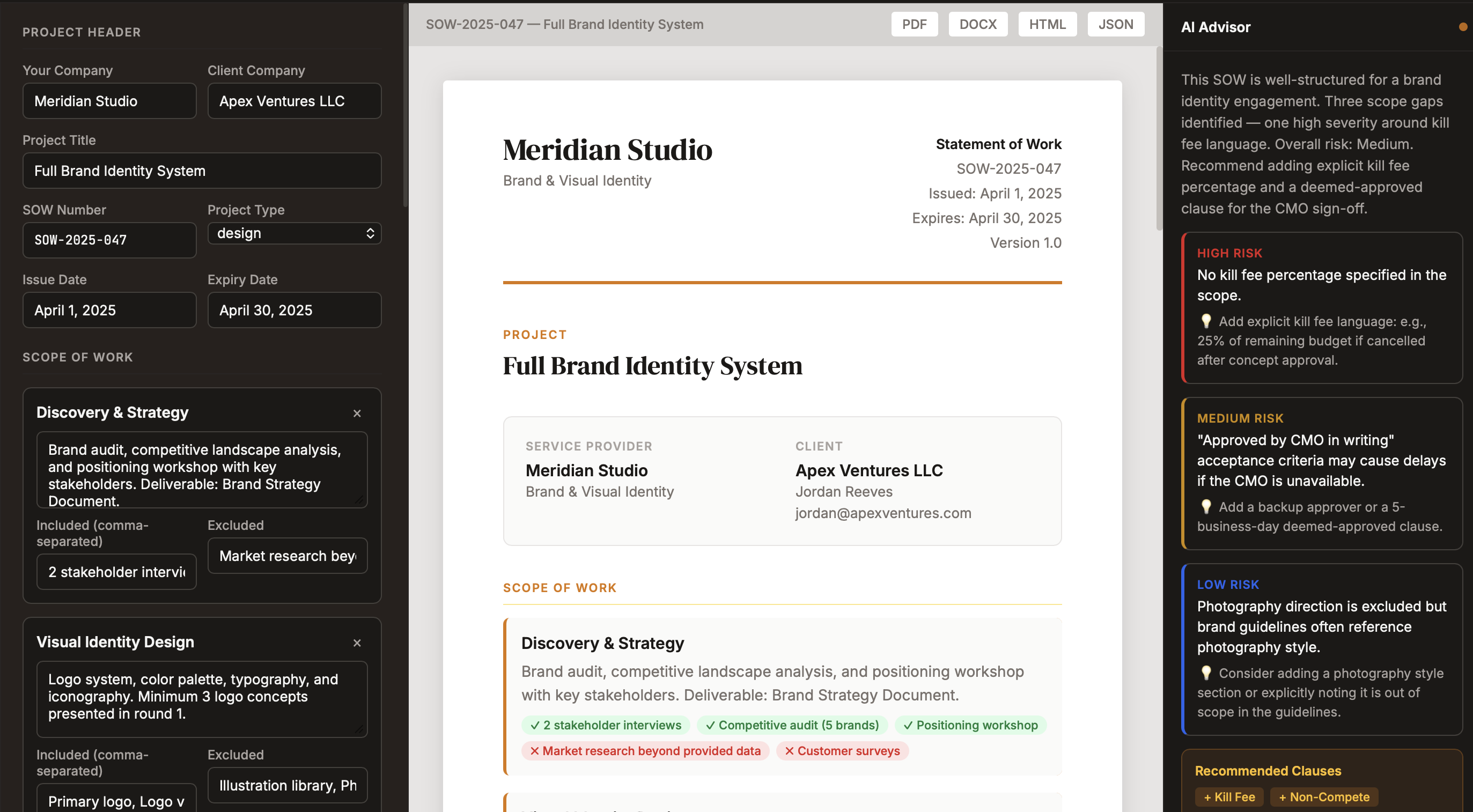 SOW / Proposal Builder